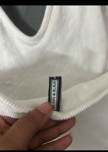 White Halter Crop Top