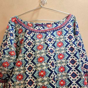 Floral Print Blouse with Bell Sleeves