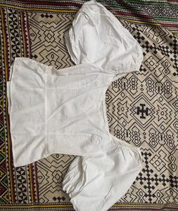 White Puff Sleeve Top