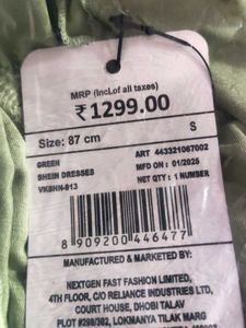 Green Ruffle Bodycon Dress Size- S,M