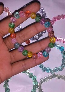 Handmade Crackled Glass Beads Bracelets