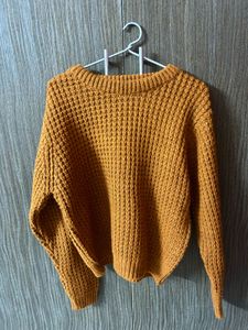 Mustard Knit Cropped Sweater