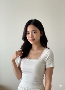 Cute White Lace Trim Top