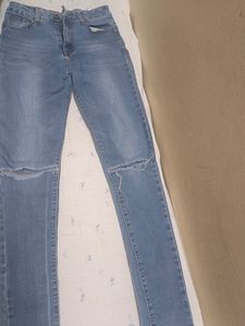 Ripped skinny denim jeans