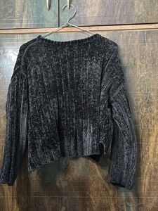 Cozy Velvet Black Sweater