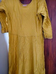 Mustard Embroidered Kurta