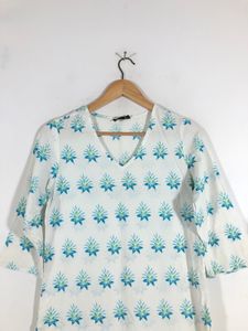 White Printed Kurta (Women’s)