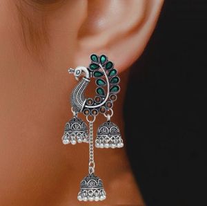 Meenakari Peacock Jhumkas