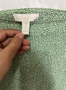 H&amp;M Floral Skirt With A Slit Infront