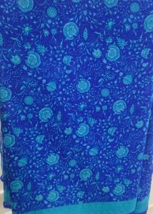 Blue Floral Dress Material