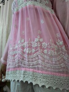 NOOR CHIKANKARI Short Pink Chikankari Kurti