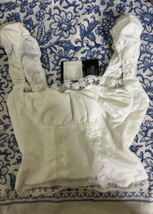 🫧 Lace Trim Corset Top