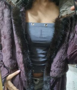 Reversible Faux Fur Trim Jacket