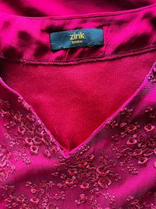 Elegant Red Embroidered Top