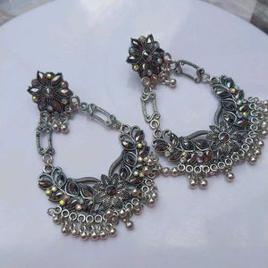 Silver Oxidised Chandballiyan