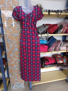 Red Plaid nighty - M size