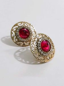 Magenta & Gold Earrings
