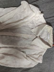 Cream Shirt With Flower Print