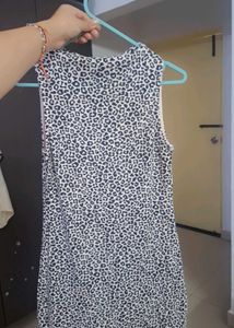 White Leopard Print Bodycon Midi