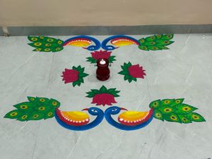 Peacock Rangoli Patche Combo Of 2