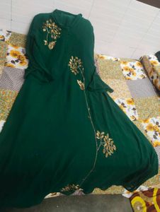Emerald Green Embroidered Dress