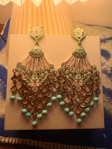 Meenakari Turquoise Dangle Earrings
