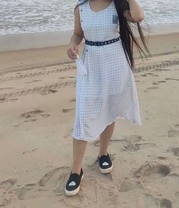 ZOLA White Checkered Dress
