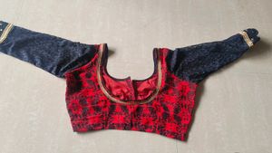 Black and Red Party Wear Georgette Saree