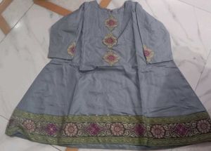 New A Line Frock Stitch By Me Beautiful Banarsi Wo