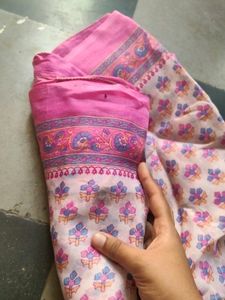 Cotton Saree With Blouse Size(34)