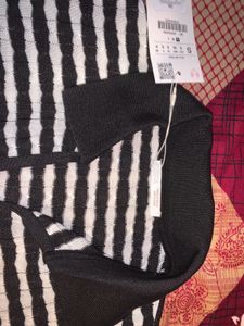 Zara Striped Knit Polo Top