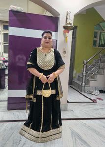 Elegant Black &amp; Gold Ethnic Suit