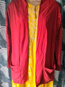New Unused Red Shrug With Two Pocket
