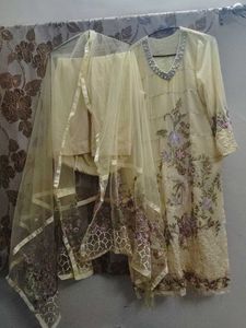 Pakistani Suit With Heavy Embirodry Dupatta