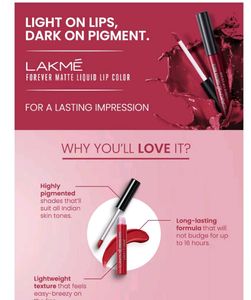 Lakme Forever Matte Liquid Lipstick Pack of 5