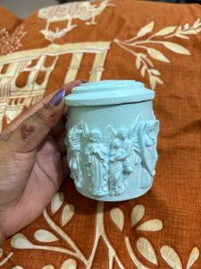 Handmade Concrete Jar| Light Blue Decorative Box