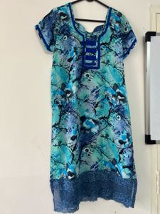 Blue Floral Print kurti