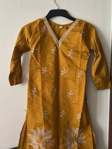 Mustard  V neck festive kirti