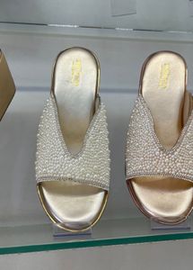 Elegant Pearl Embellished Footwear(ask For Size)