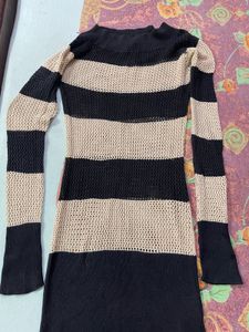 Striped Knit Bodycon Mini Dress