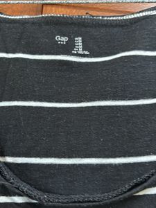 Gap - Women Striped Black T-shirt