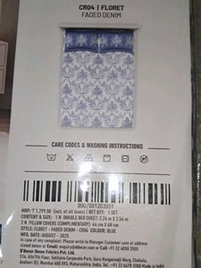 New D&#39;Decor Cresta Blue Floral Double Bedsheet