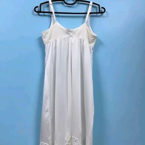 White Slip Nightdress With Lace Details