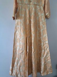 Coral Ethnic Gown With Dupatta