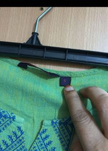 Green Embroidered Kurta