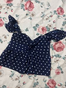 Blue Polkadot  Top