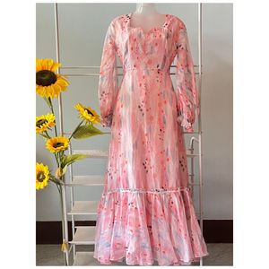 Pink Floral Flare Dress