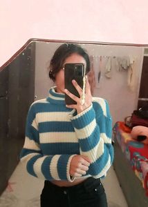 Turtle Neck Pullover Sweater For Women