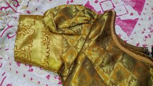 Golden Brocade Blouse With Skirt