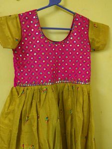 New Golden Silk Anarkali Top